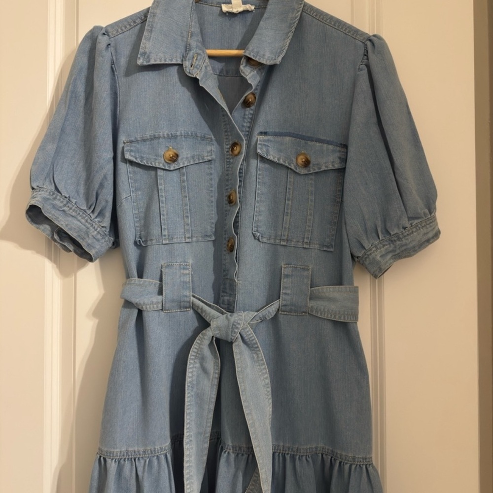 Elan Light Blue Denim Dress